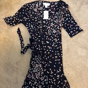 Waist Tie Surplice Maternity Dress